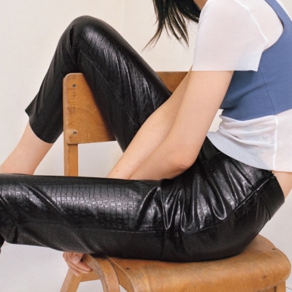 ZARA | Croc Embossed Cigarette Pant - Picture 3 of 6
